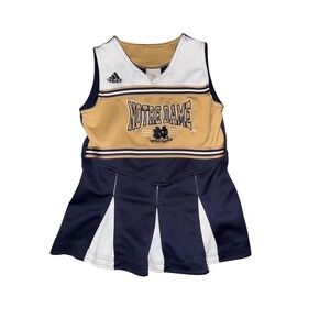 adidas Notre Dame Fighting Irish Girls Cheer Dress Uniform Navy Gold flaws 5/6 M
